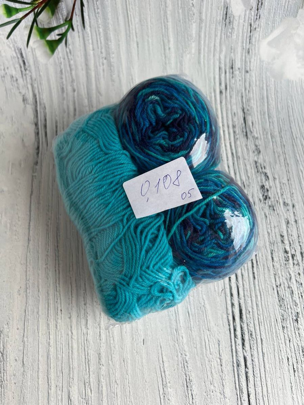 Пряжа носочная Аркобалено радужный микс 108г