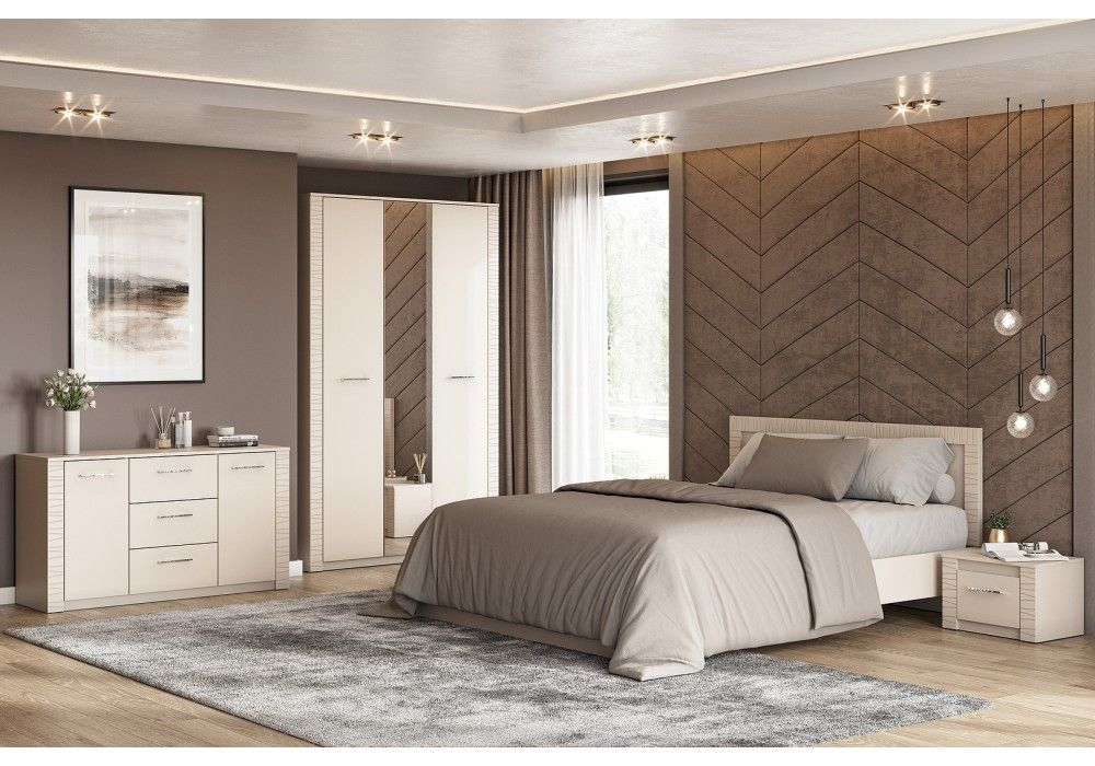 Калипсо Шкаф комбинированный трехстворчатый Меланж