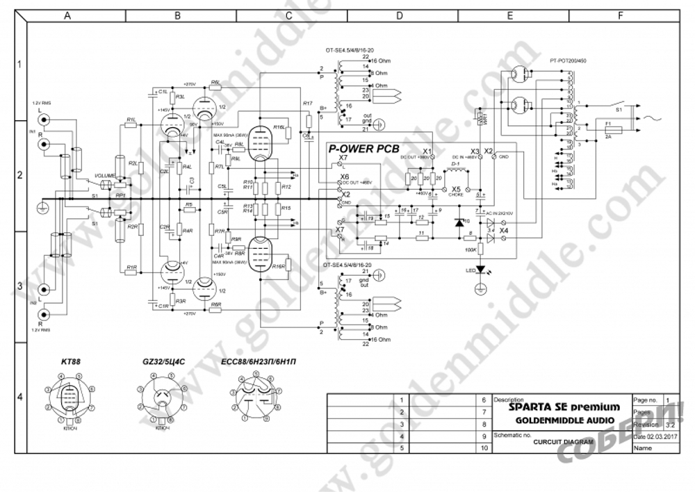 Ламповый однотактный усилитель мощности на радиолампе 6550  схема