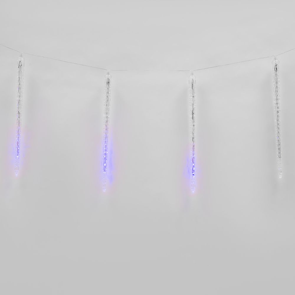 ULD-E3005-300-DTK BLUE IP44 ICICLE Занавес светодиодный фигурный Сосульки. соединяемый. 2.7х0.42м. 10 подвесов. Синий свет. Провод прозрачный. TM Uniel.