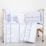 Комплект в кроватку 6-ти предметный "Мишки и Зайки", голубой