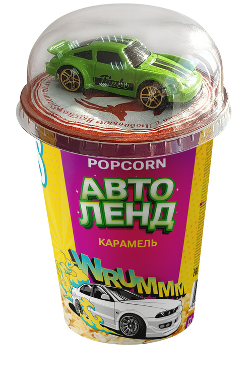 Воздушная кукуруза Попкорн сладкий со вкусом карамели "STARSKIDS" "Автол ленд" с игруш (35гр 1*24шт)