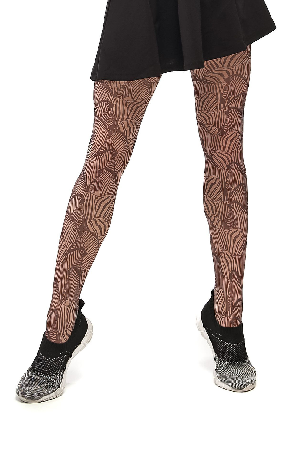 Молодежные колготки с принтом в виде зебр (Размер: S-M-L) (Цвет: бежевый)