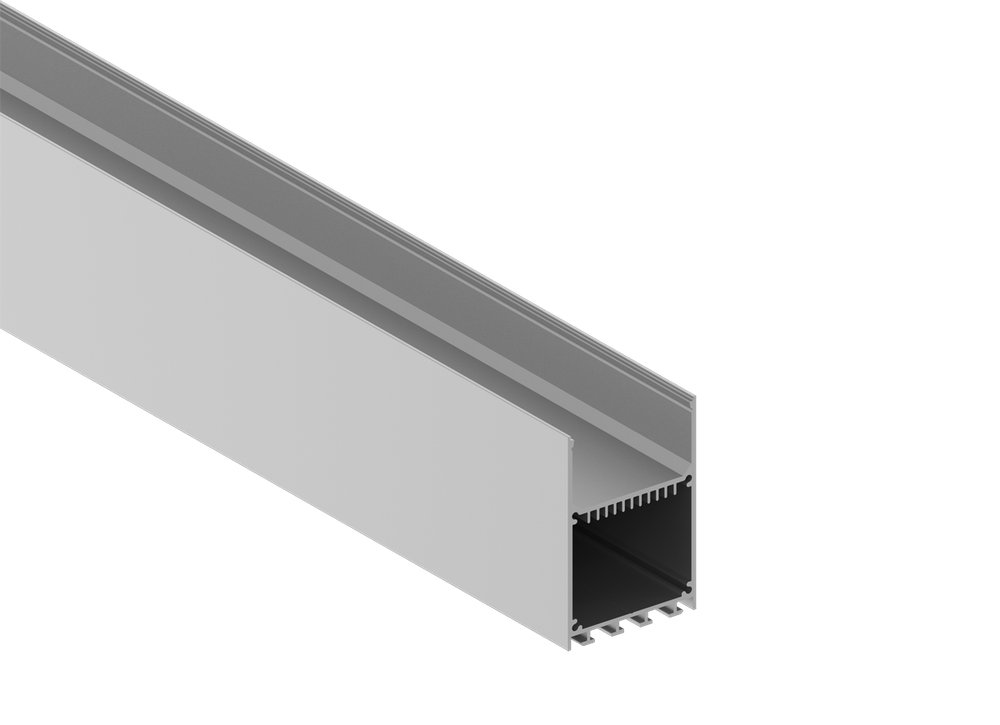 Накладной/подвесной алюминиевый профиль, 50х73,5х2000. Цвет: Анодированное серебро,серия:DN8HF