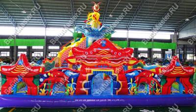 Коммерческий надувной батут "Хижина дракона", 20*10*7 м