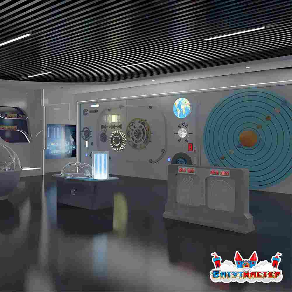Интерактивная игровая стена «Солнечная система», с орбитами и шестерёнками