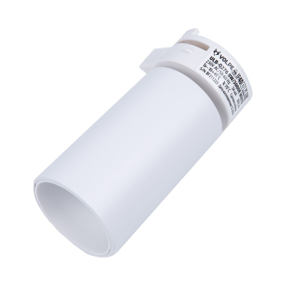 ULB-Q276 8W-3000К WHITE Светильник-прожектор светодиодный трековый. 800 Лм. Теплый белый свет 3000К. Корпус белый. ТМ Volpe