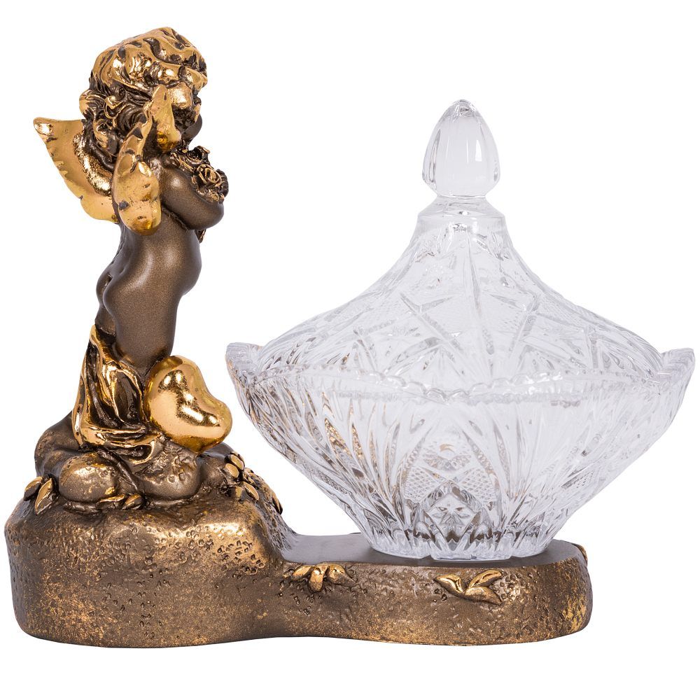 Сахарница стеклянная с крышкой Ангел Роуз Бронза