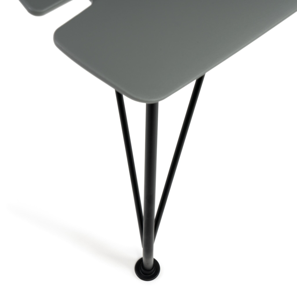 Стул HANSEN (mod. 622N) / 1 шт. в упаковке пластик/металл/эко кожа, 51х47х80 см, высота до сиденья 45 см, серый/черный