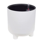 Кашпо ШЭНК D220мм 6,5л с вставкой и с автополивом белый ротанг