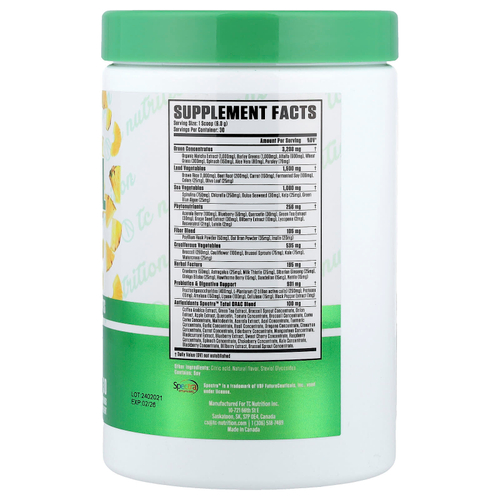 TC Nutrition, Essential Series, незаменимая зелень с фитонутриентами и антиоксидантами, ананасовый рай, 271 г (9,56 унции)