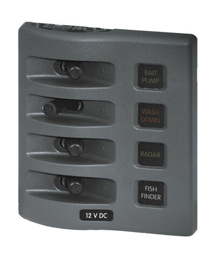 Панель бортового питания 4 переключателя, с предохранителями