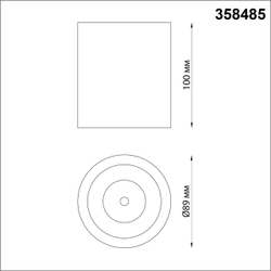 358485 OVER NT20 388 черный/золото Светильник накладной IP20 LED 10W 220V RECTE