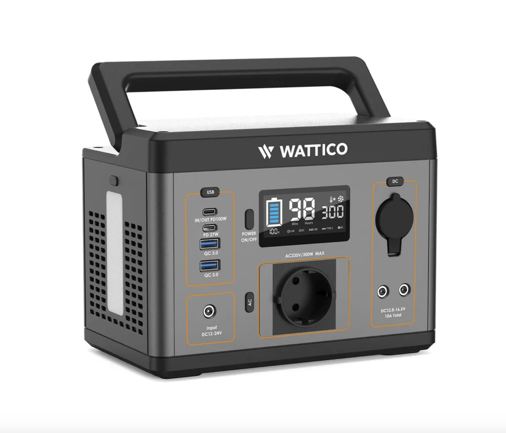 Портативная электростанция Wattico Camp 300, с солнечной панелью Wattico SP100