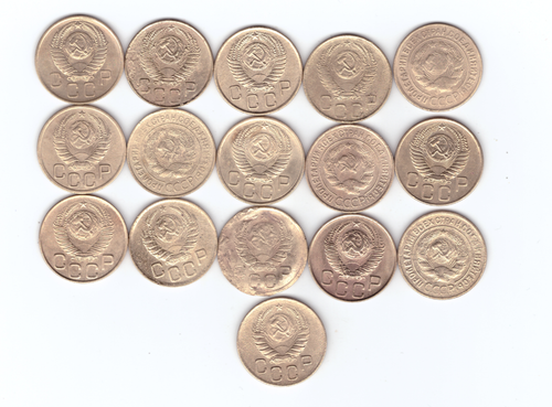 Набор 3 копейки (18 шт)1929-32,37-39,46,48,49,52-57(6) VF+