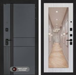 Входная дверь Лабиринт EVOLAB - Зеркало 18 Сандал белый