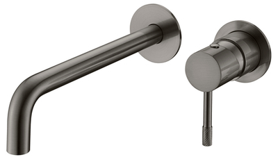 Смеситель для умывальника из стены, Uno. Gun Metall