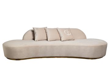 87YY-DIV2262 Диван Lea трехместный, велюр кремовый 290*112*75см