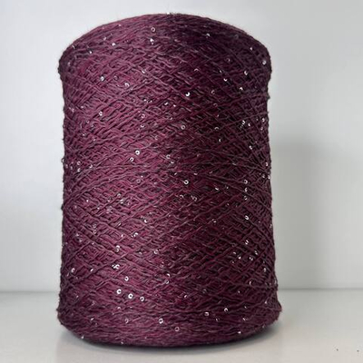 LINETTE PAILLETES - 80% лен, 20% п/а, микропайетки 2мм, ; 450м\100гр; цвет: гранатовый, пайетки серебро
