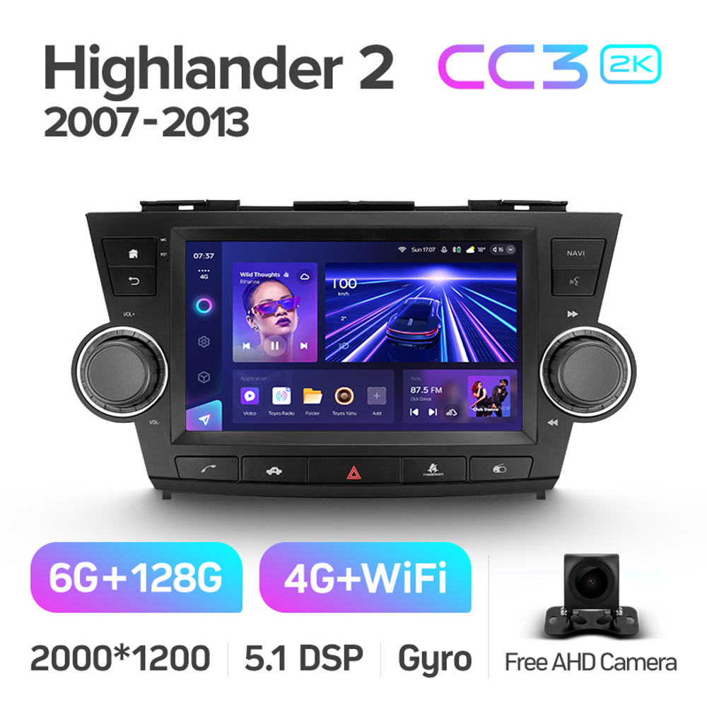 Teyes CC3 2K 9"для Toyota Highlander 2007-2013