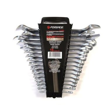 Набор ключей комбинированных и рожковых,16пр.(6х7,8х9,10,11,12,13,14,15,16,17,18,19,22,24,27х30,32х36мм),в пластиковом держателе Forsage F-5199