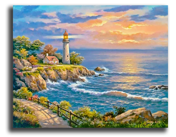 Постер "Маяк на закате"