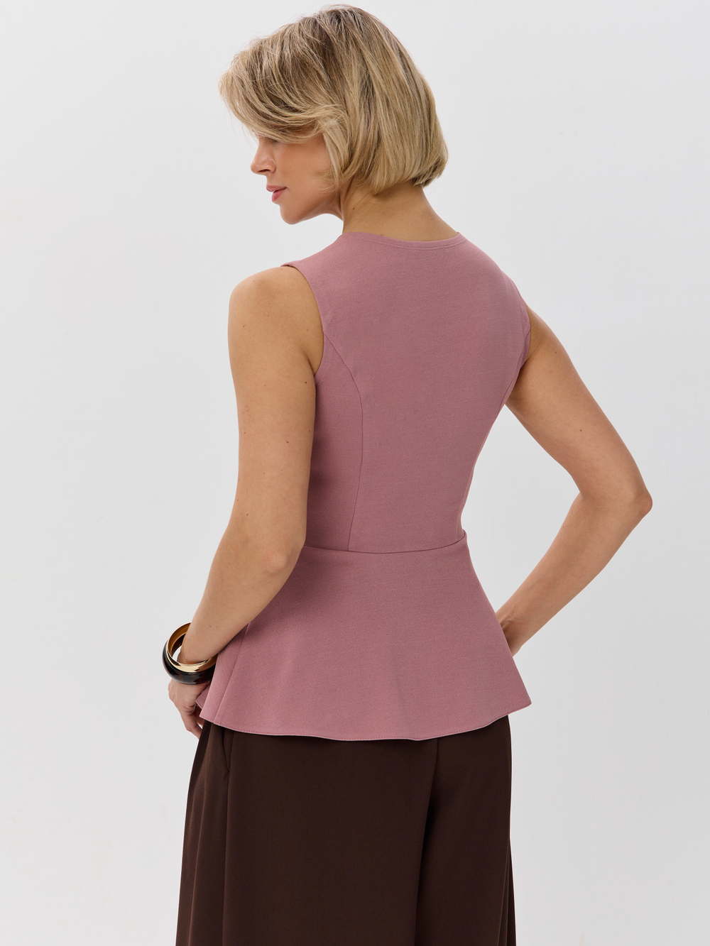 Вечерний топ-блузка с баской