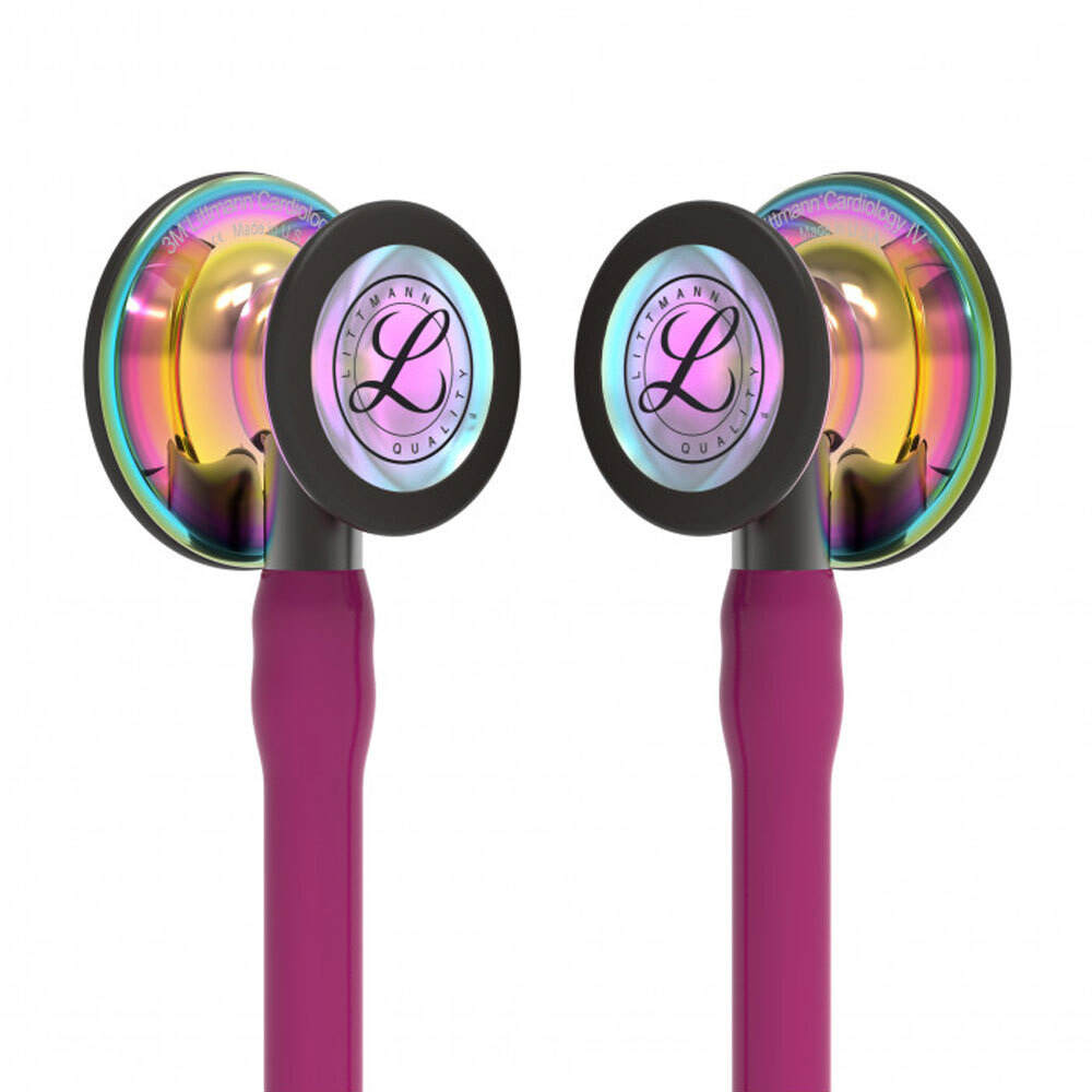 Стетоскоп Littmann Cardiology IV, малиновый, радужная акустическая головка, дымчаты ствол (6241)