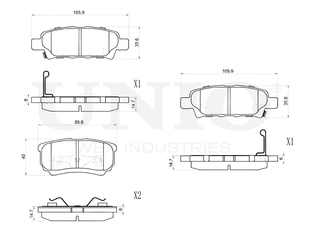 Колодки тормозные диск. задние UNIO BRP-20154
