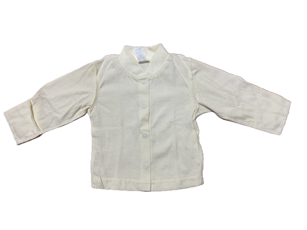 Кофточка длинный рукав их 100% хлопка (кулирка) на кнопках с антицарапками на рост 56 см