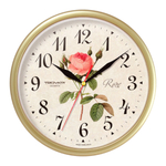 Часы настенные, модель 09, D 225 мм, стекло пластик, пластиковый обод, цвет-золото