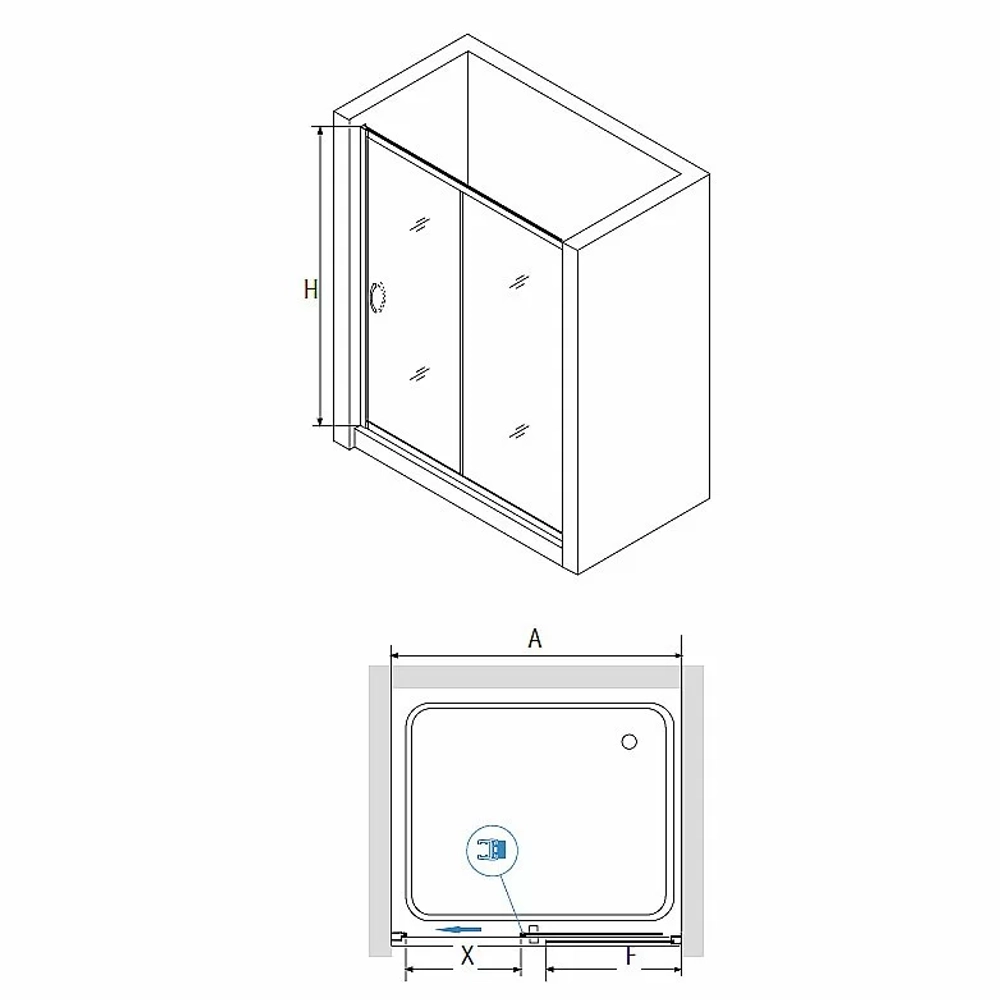 Душевая дверь RGW Passage PA-016B 120 350801612-14 стекло прозрачное/профиль черный