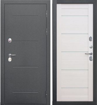 Дверь металлическая 11 см ISOTERMA серебро/лиственница беж Царга