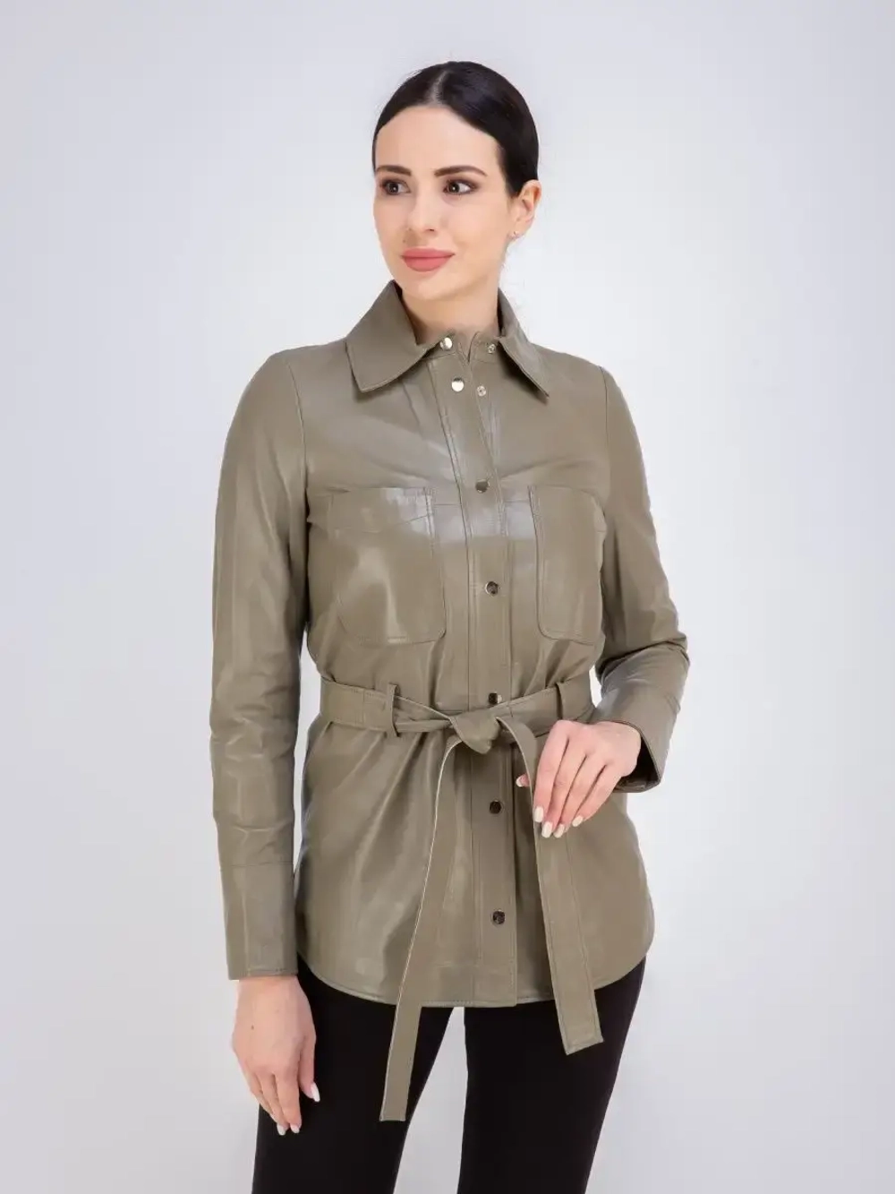 Кожаная куртка демисезонная рубашка