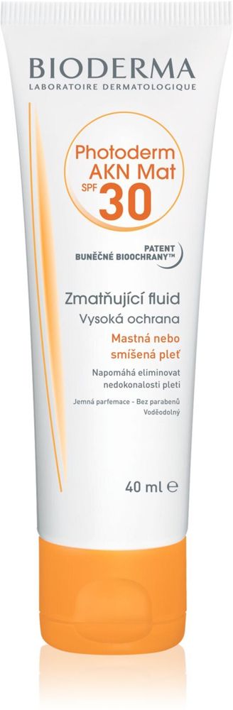 Bioderma защитная матирующая жидкость для лица SPF 30 Photoderm AKN Mat