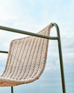 Стул Maurina из оцинкованной стали зеленого цвета и экрю и серым шнуром