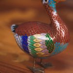 Фигурка уточки в технике клуазоне (перегородчатая эмаль)