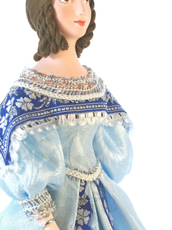 Кукла коллекционная Дама в бальном платье с веером 19 века