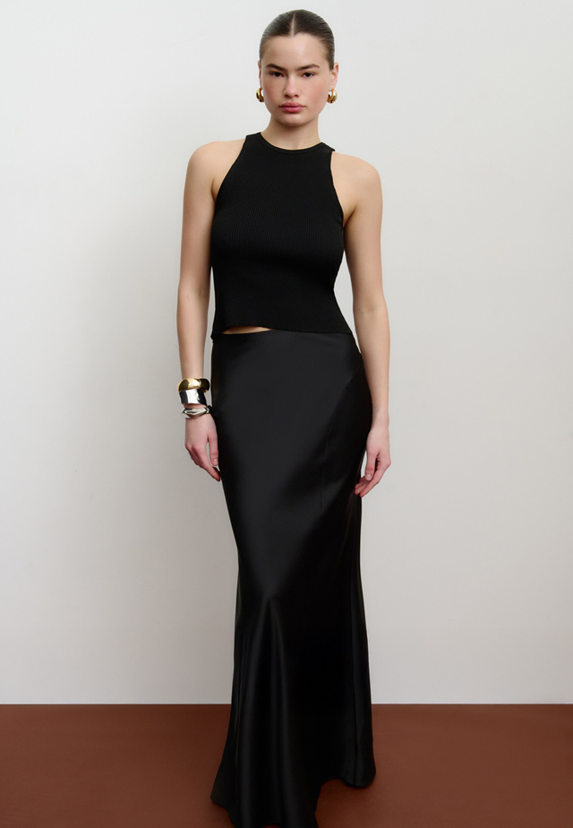 Юбка макси из сатина