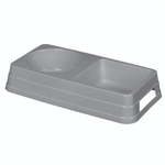 Миска для животных двойная lucky pet 0,8л (0,45л + 0,36л) (серый)