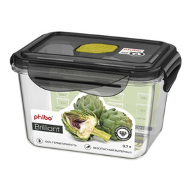 Контейнер для продуктов прямоуг. 0,7 л. 13*10*8 см. герметичный с клапаном "Бриллиант"
