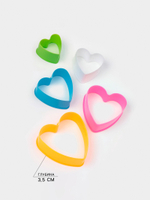 Формы для печенья Доляна «Сердце», набор 5 шт., 10×9×3.5 см, пластик, МИКС