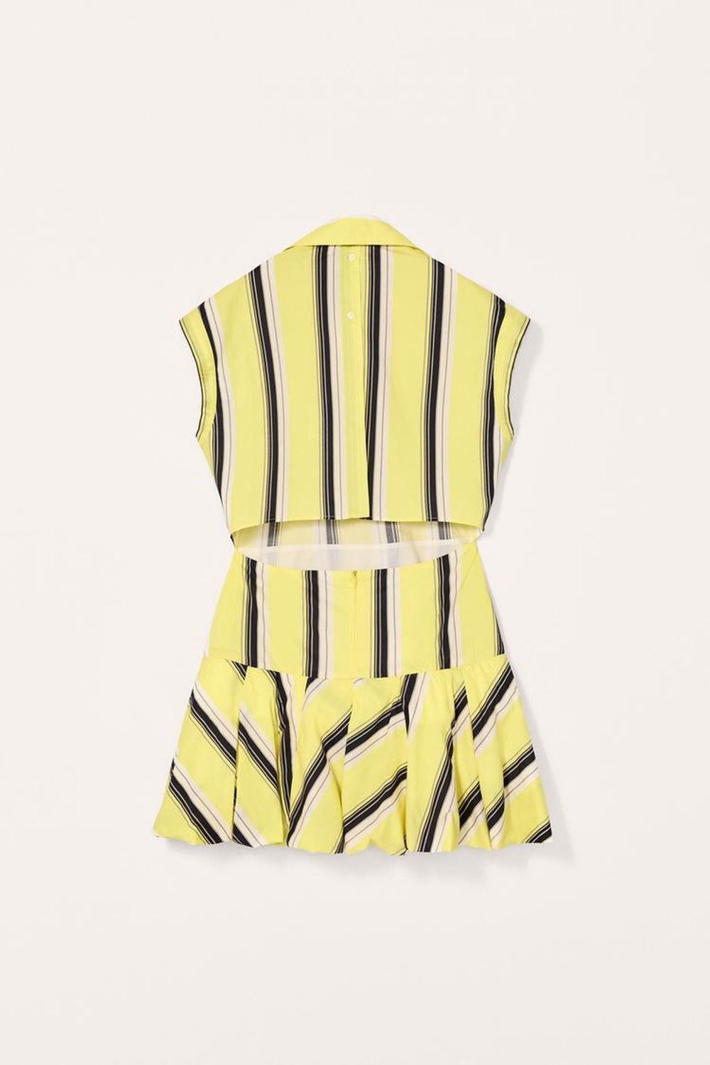 ZARA ПЛАТЬЕ В ПОЛОСКУ С БАСКОЙ - LIMITED EDITION, ЖЕЛТЫЙ