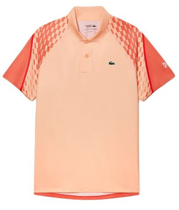 Мужское теннисное поло Lacoste Tennis x Novak Djokovic Tricolour Polo Shirt - Оранжевый