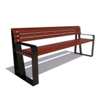 Скамейка стальная "Отдых" лиственница 2,0м, махагон