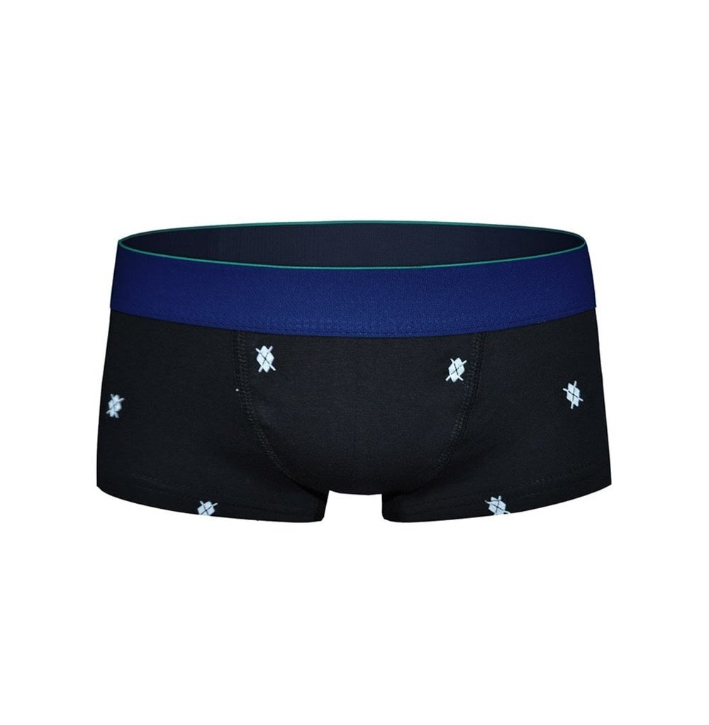 Черные хлопковые трусы-хипсы с принтом (Размер: M) (Цвет: черный)