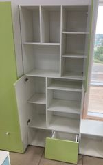 Стеллаж Диагональ МДФ софт белый/мята