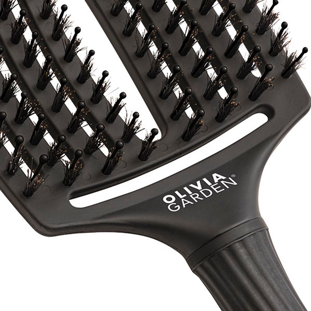 Щетка для волос Olivia Garden Fingerbrush, Care Iconic Boar&Nylon Full, Black, L ID1731 - 3