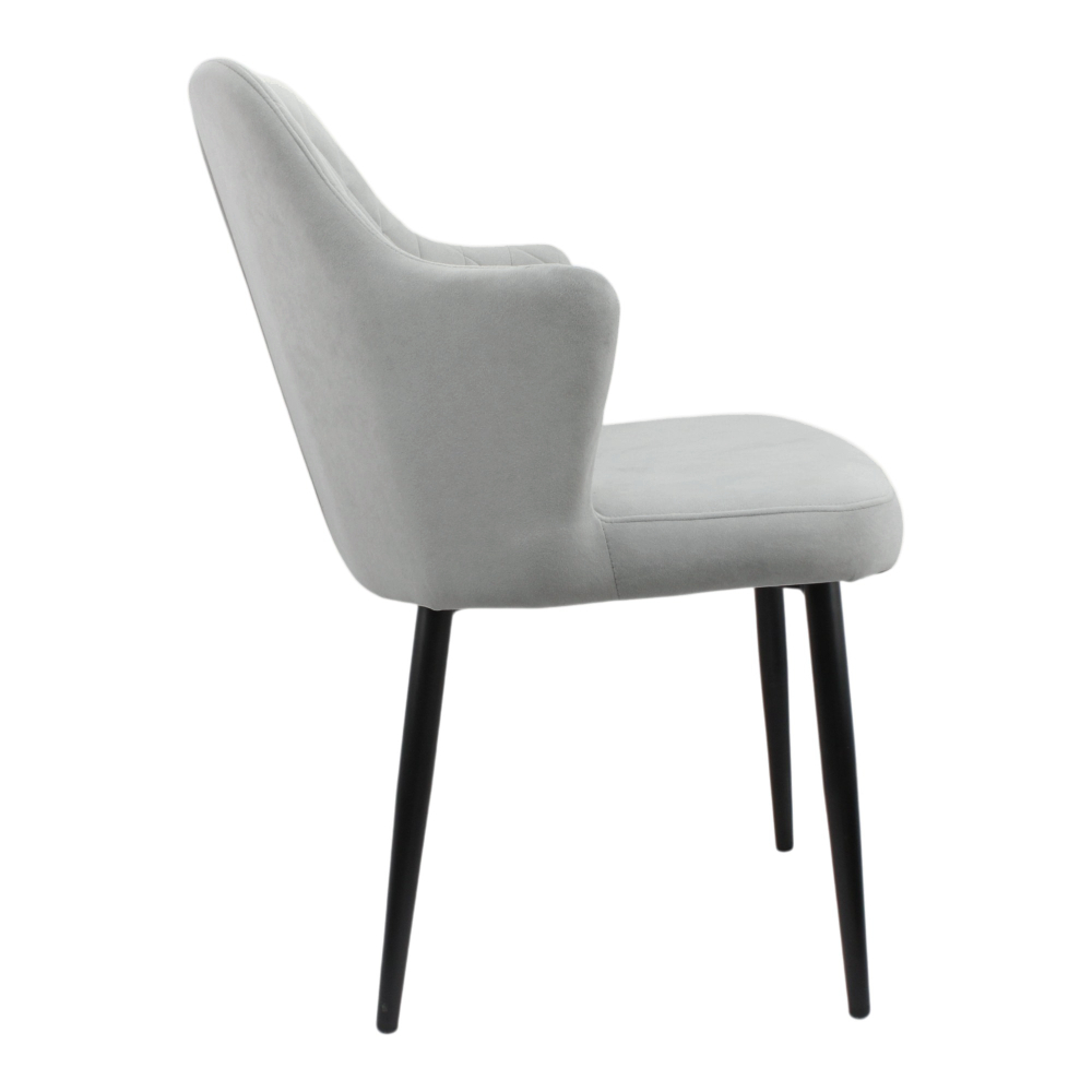 Стул "Хант" (арт. 345), велюр Бренди В22 серый, ножки круглые черные.