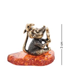 AM-1925 Фигурка «Мышь Мерлин» (латунь, янтарь)